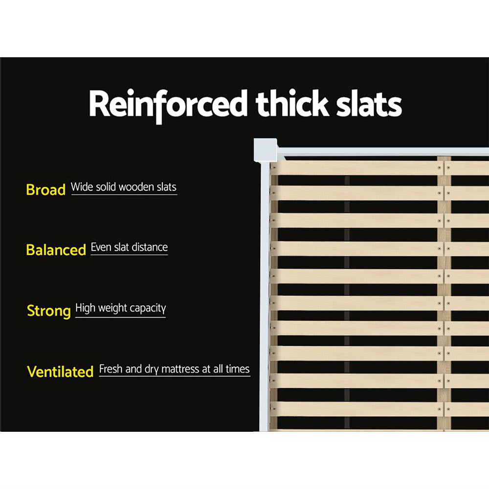 Korra Bed Frame Double Size Wooden White PONY