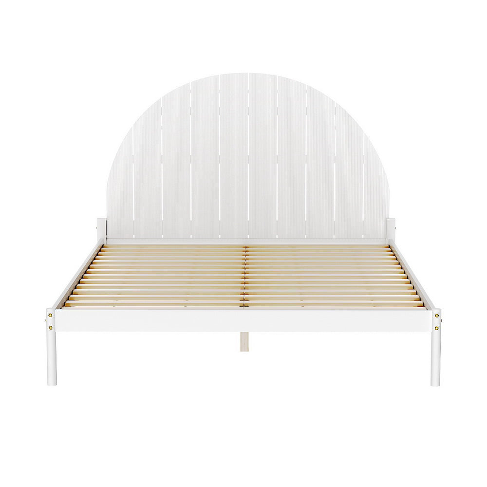 Korra Bed Frame Queen Size Wooden White DALY