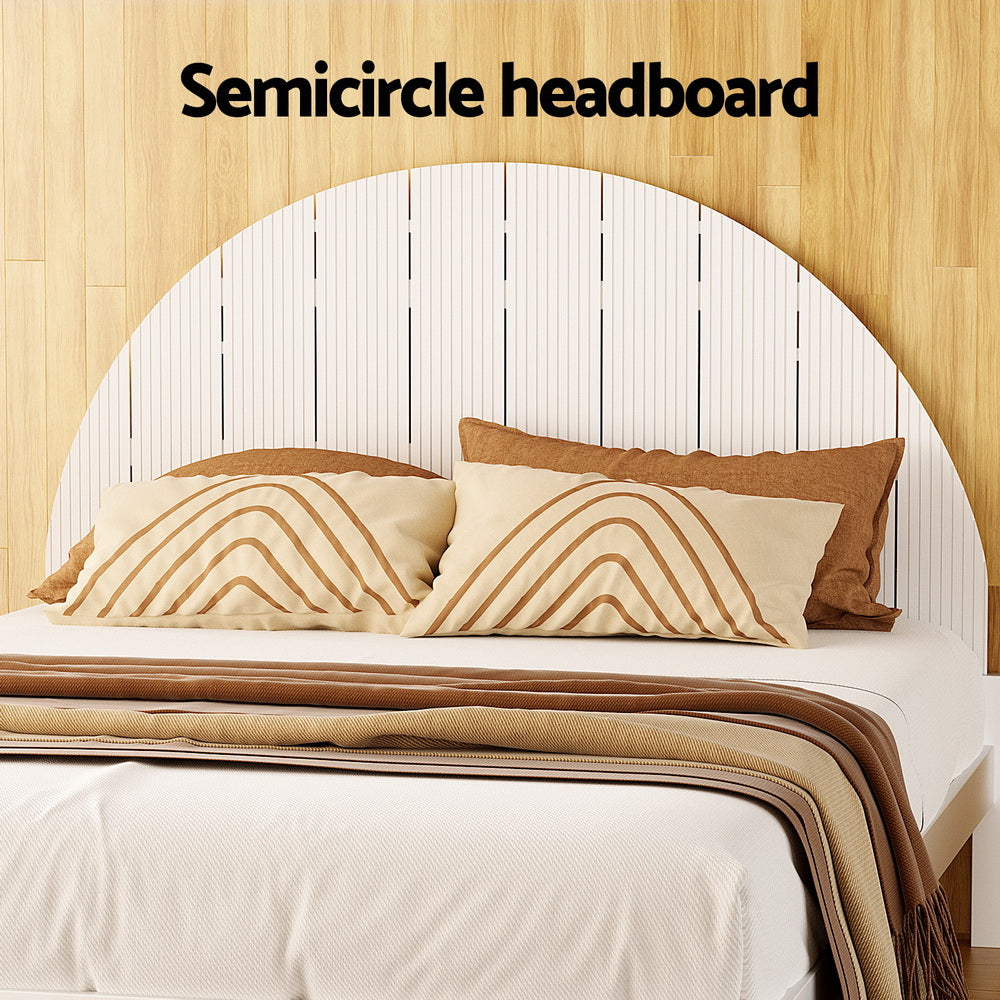 Korra Bed Frame Queen Size Wooden White DALY