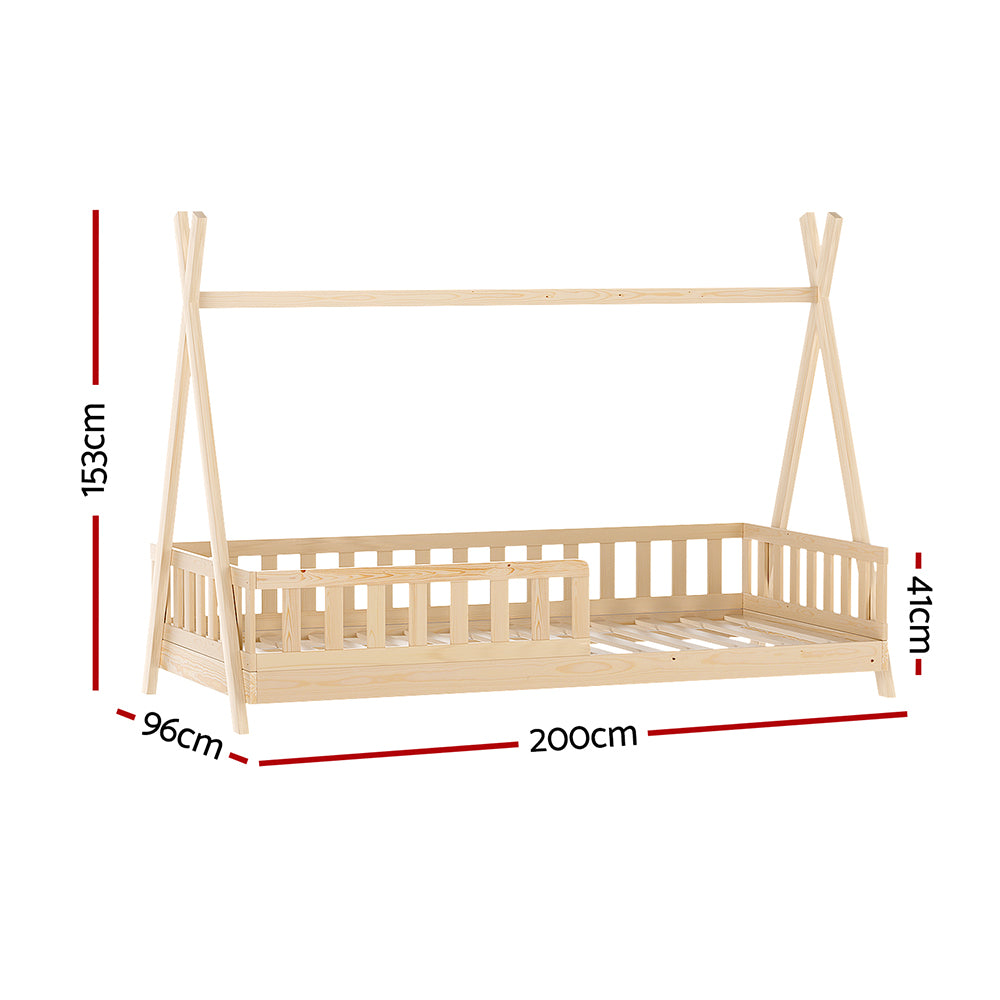 Korra Bed Frame Wooden Kids House Frames Oak PUAH