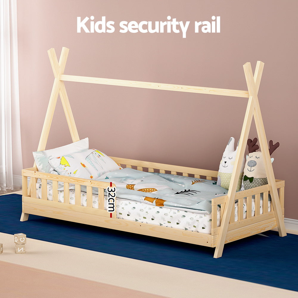 Korra Bed Frame Wooden Kids House Frames Oak PUAH