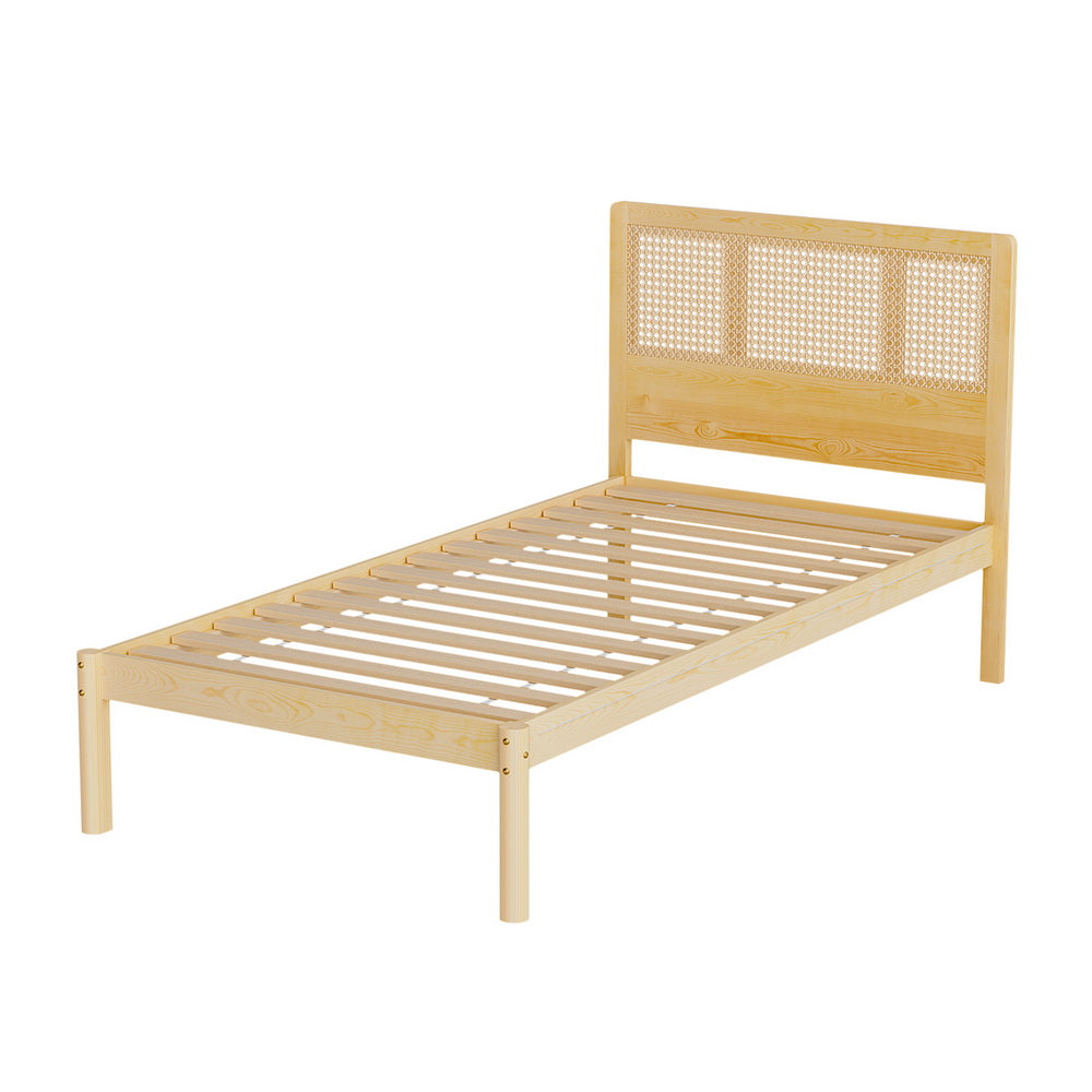 Korra Bed Frame Single Size Rattan Wooden RITA