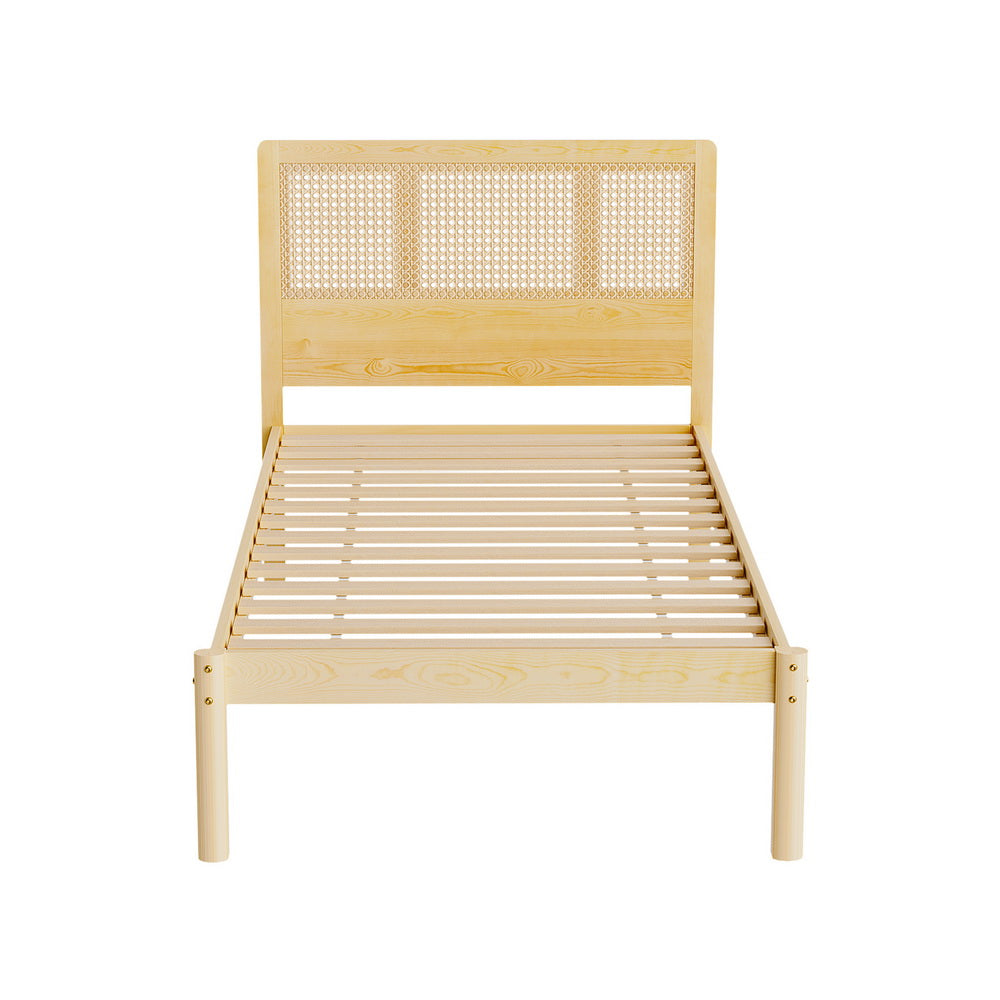 Korra Bed Frame Single Size Rattan Wooden RITA