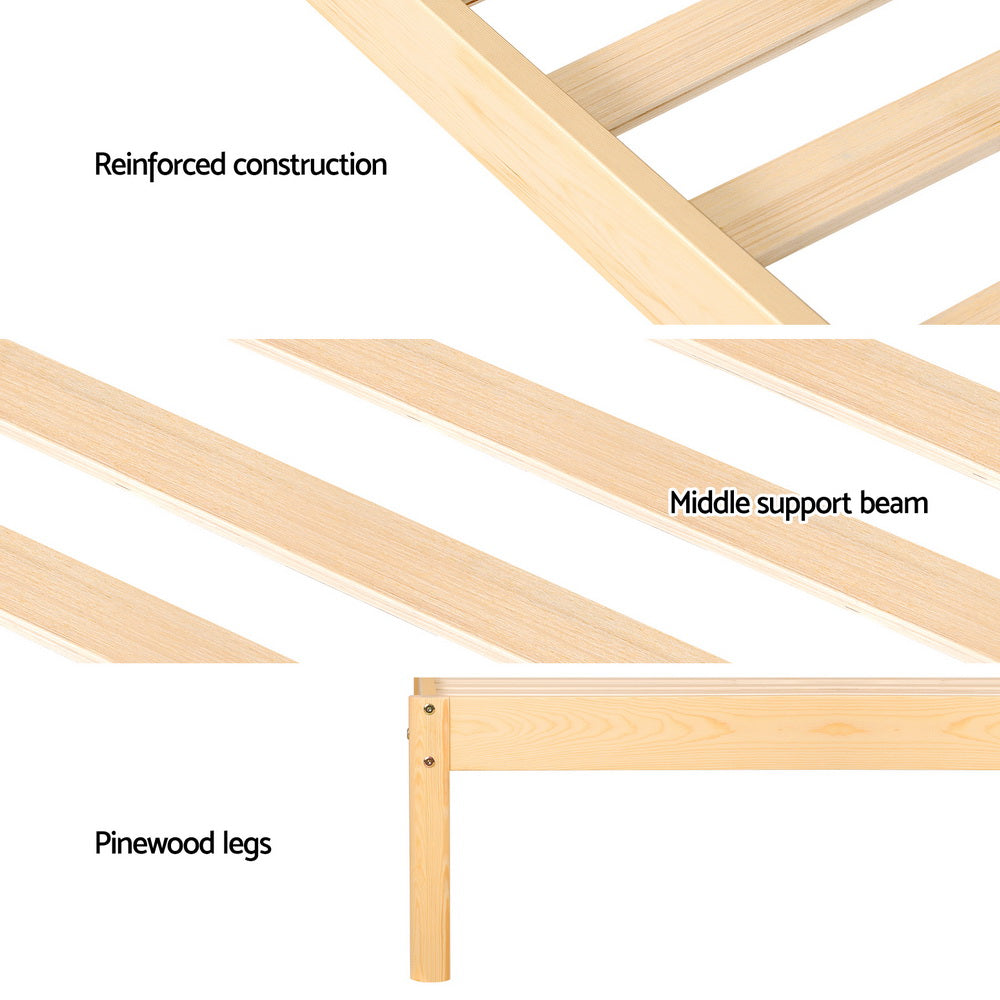 Korra Bed Frame Single Size Rattan Wooden RITA