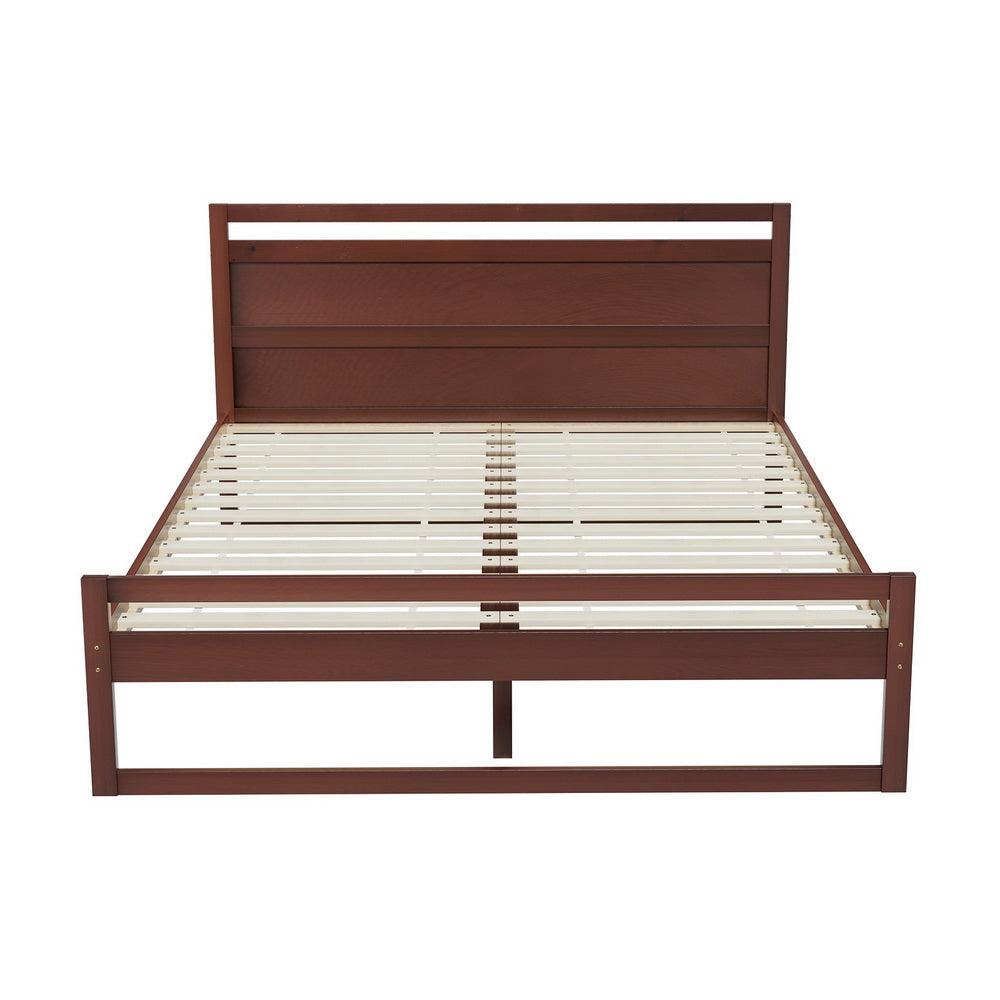 Korra Bed Frame Queen Size Wooden Walnut WITTON