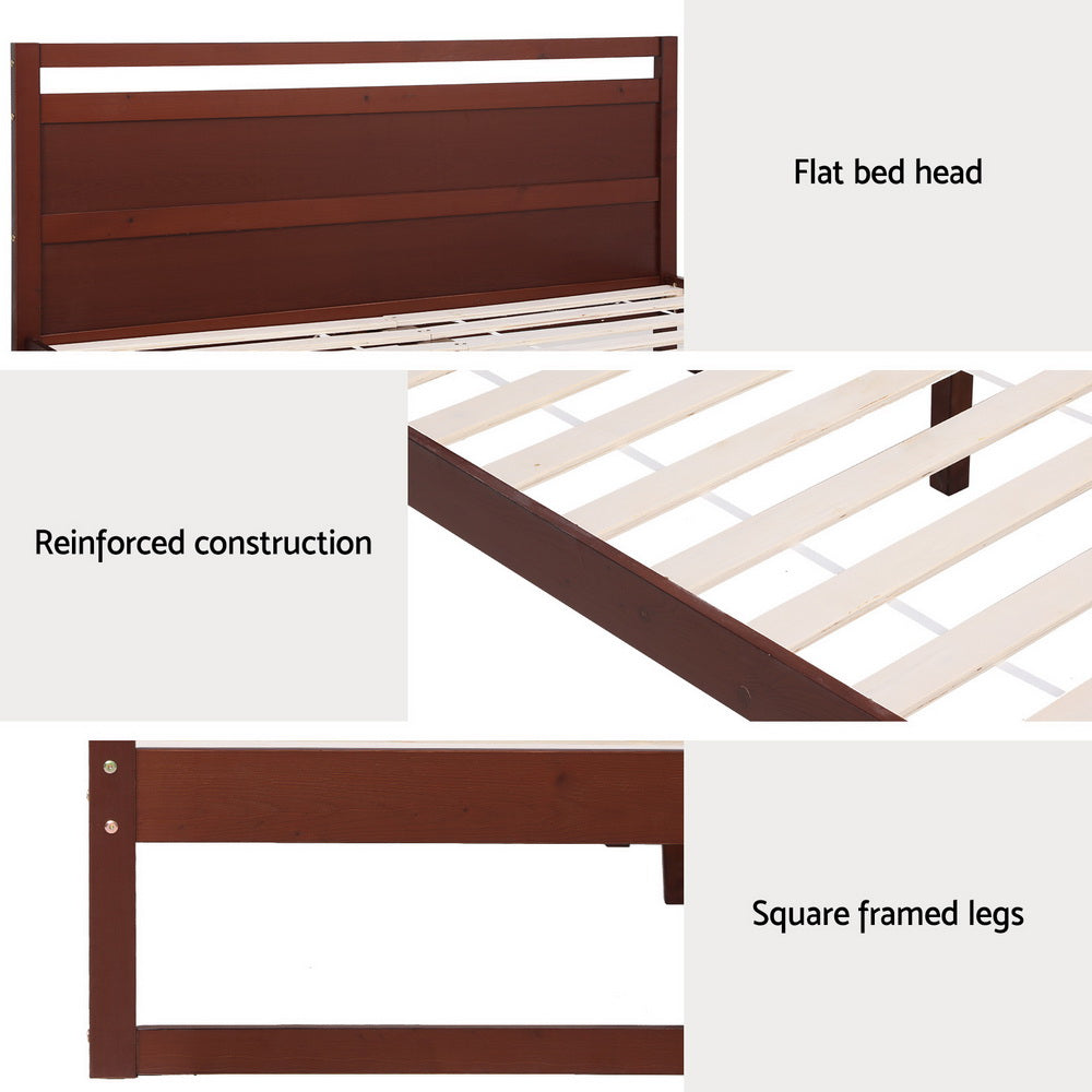Korra Bed Frame Queen Size Wooden Walnut WITTON
