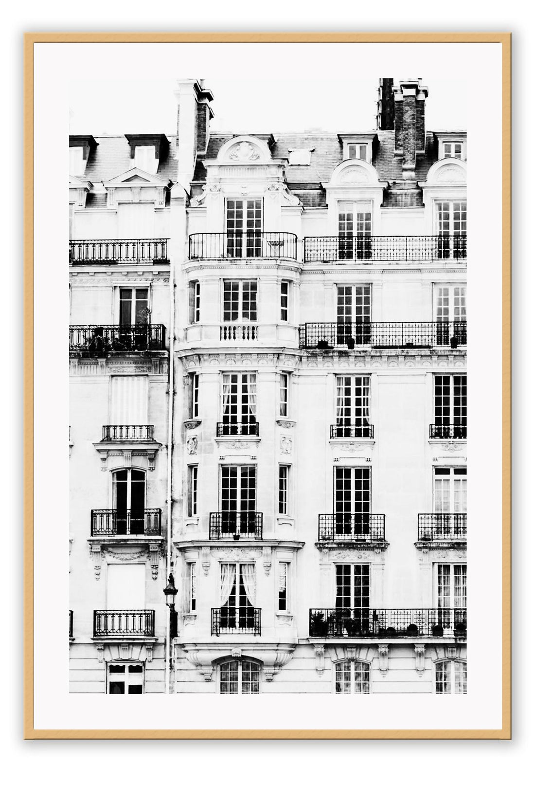 Black and white print photography minimal france windows and balconies architecture 